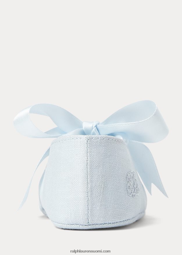 Ralph Lauren vauva briley puuvilla mary jane tohveli 0Z24ZR8131 sininen pellava