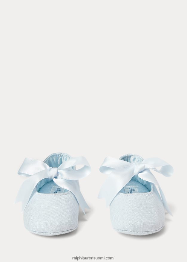 Ralph Lauren vauva briley puuvilla mary jane tohveli 0Z24ZR8131 sininen pellava