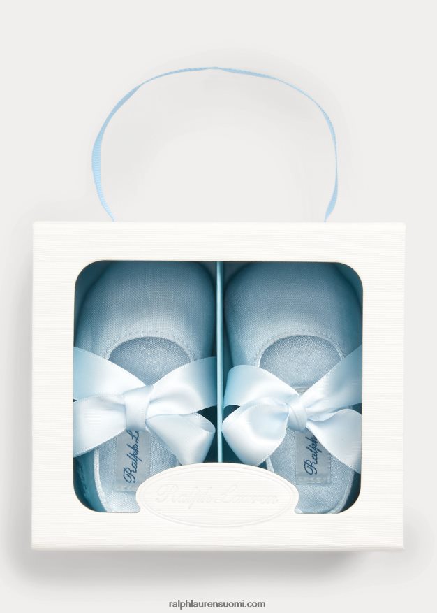 Ralph Lauren vauva briley puuvilla mary jane tohveli 0Z24ZR8131 sininen pellava