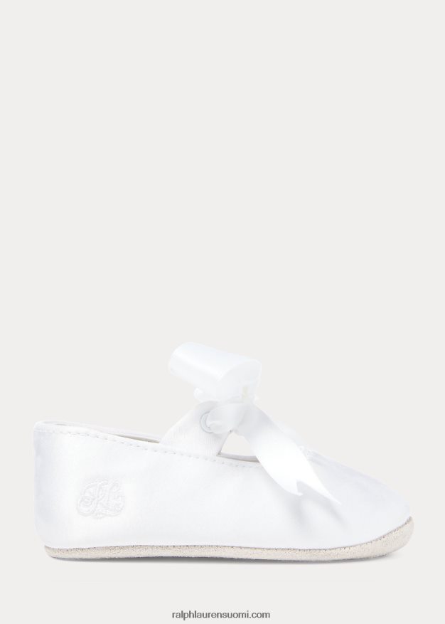 Ralph Lauren vauva briley satiini mary jane tohveli 0Z24ZR8134 valkoinen satiini