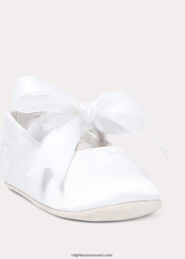 Ralph Lauren vauva briley satiini mary jane tohveli 0Z24ZR8134 valkoinen satiini