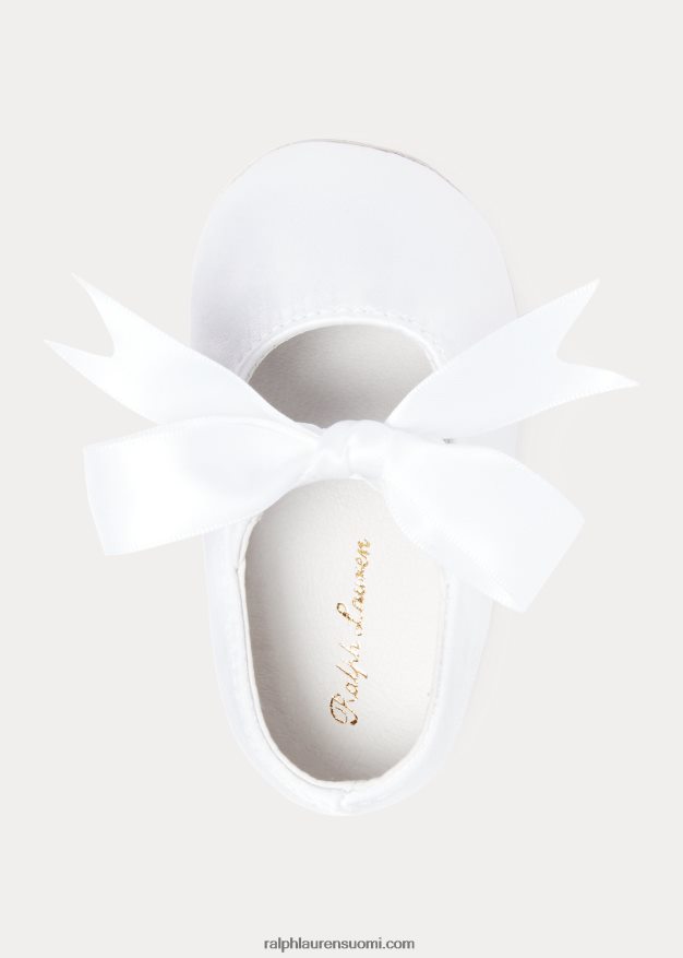 Ralph Lauren vauva briley satiini mary jane tohveli 0Z24ZR8134 valkoinen satiini