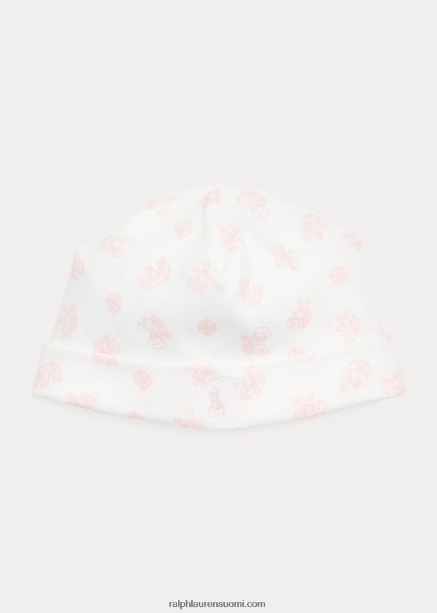 Ralph Lauren vauva karhukuvioinen luomupuuvillapipo 0Z24ZR8029 pinkki multi