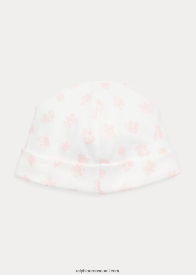 Ralph Lauren vauva karhukuvioinen luomupuuvillapipo 0Z24ZR8029 pinkki multi