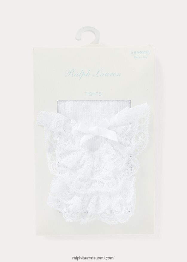 Ralph Lauren vauva röyhelöiset pitsiset sukkahousut 0Z24ZR8057 valkoinen