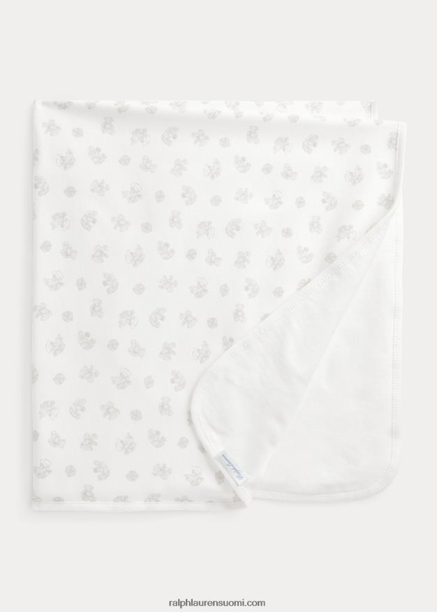 Ralph Lauren vauva karhukuvioinen luomupuuvillapeitto 0Z24ZR8082 harmaa multi