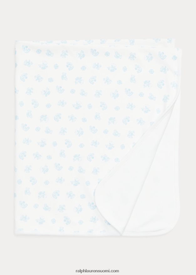 Ralph Lauren vauva karhukuvioinen luomupuuvillapeitto 0Z24ZR8083 sininen multi