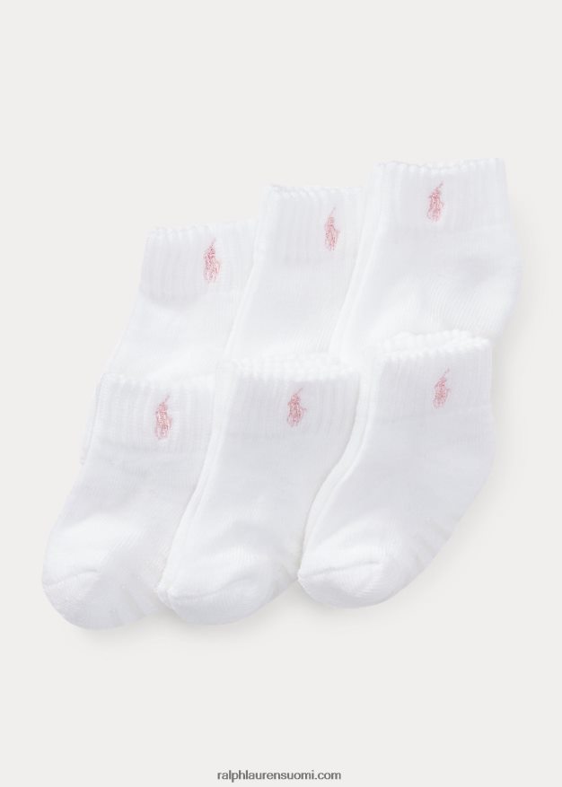 Ralph Lauren vauva neljännes sukat 6 kpl 0Z24ZR8051 valkoinen