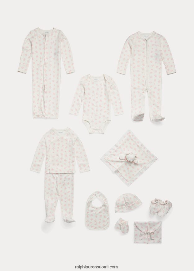 Ralph Lauren vauva karhukuvioinen luomupuuvillabody 0Z24ZR8166 pinkki multi