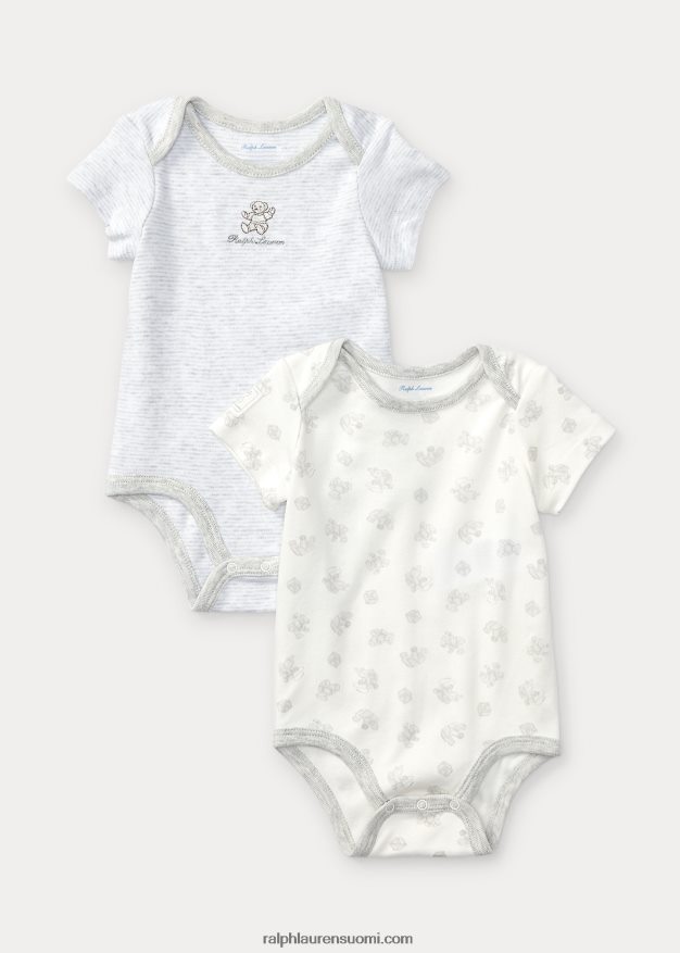 Ralph Lauren vauva karhukuvioinen puuvillainen body 2 kpl 0Z24ZR10011 harmaa kanerva multi