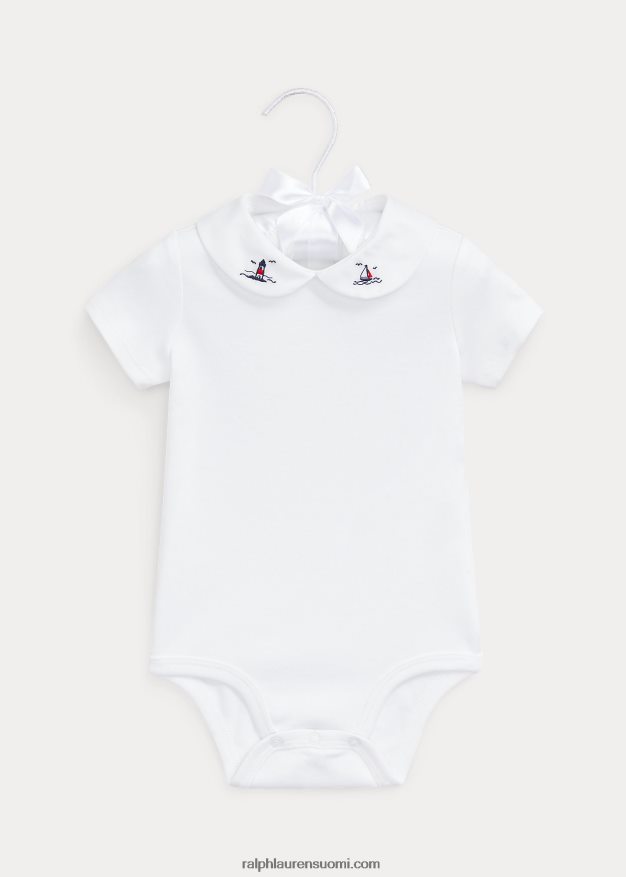 Ralph Lauren vauva merikirjailtu puuvillainen body 0Z24ZR7704 valkoinen purjevene