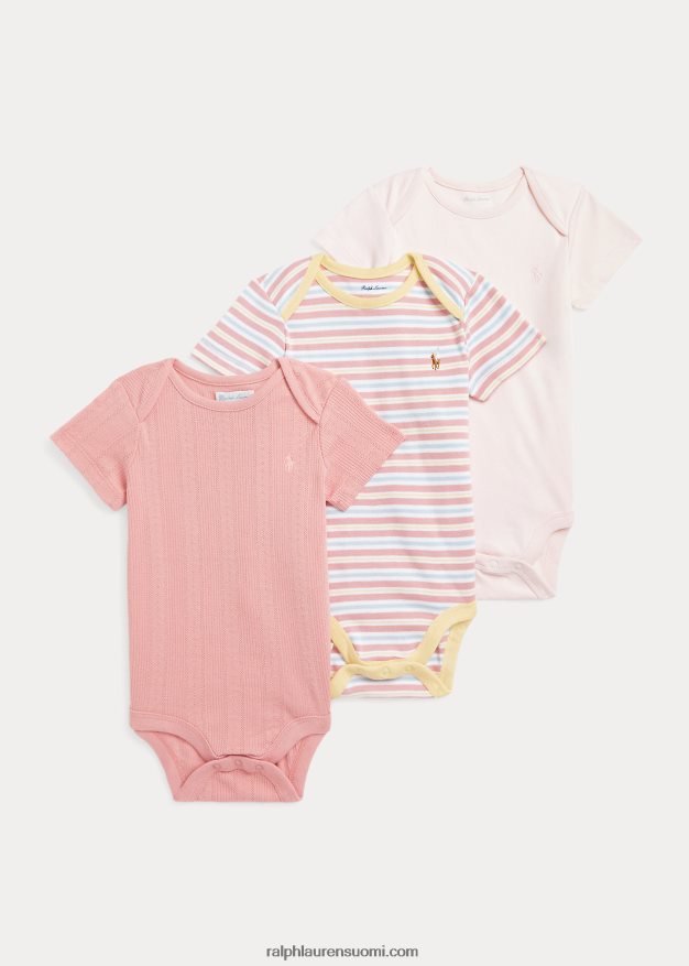 Ralph Lauren vauva puuvilla interlock body 3 kpl 0Z24ZR7700 adirondack ruusu
