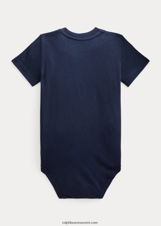 Ralph Lauren vauva puuvillajersey-body 0Z24ZR7694 hienostunut laivasto
