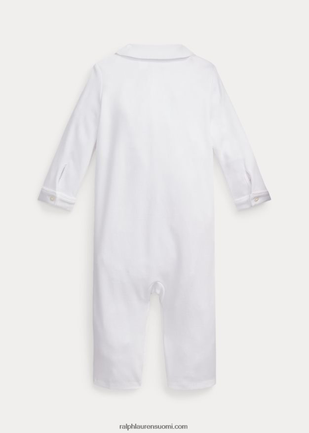 Ralph Lauren vauva brodeerattu puuvillahaalari 0Z24ZR7748 valkoinen