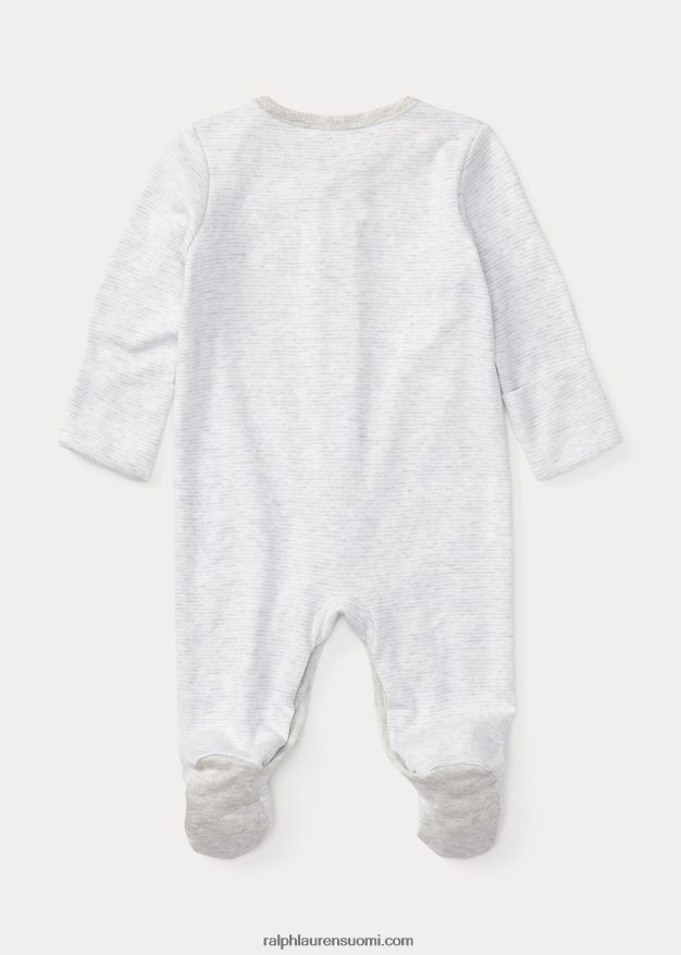 Ralph Lauren vauva karhupuuvillajalkainen haalari 0Z24ZR10015 harmaa kanerva multi