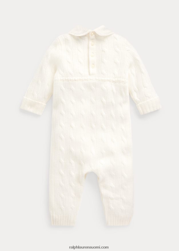 Ralph Lauren vauva kashmir neulottu kaulushaalari 0Z24ZR7736 lämmin valkoinen