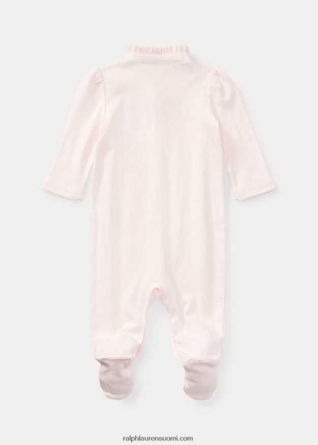 Ralph Lauren vauva kirjailtu poolokarhujalkainen haalari 0Z24ZR7724 herkkä pinkki