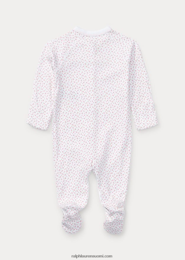 Ralph Lauren vauva kukkainen puuvillajalkainen haalari 0Z24ZR7721 valkoinen multi