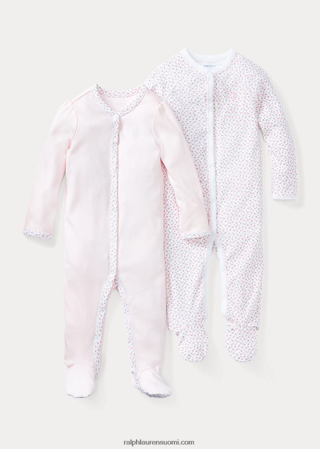 Ralph Lauren vauva kukkainen puuvillajalkainen haalari 0Z24ZR7721 valkoinen multi