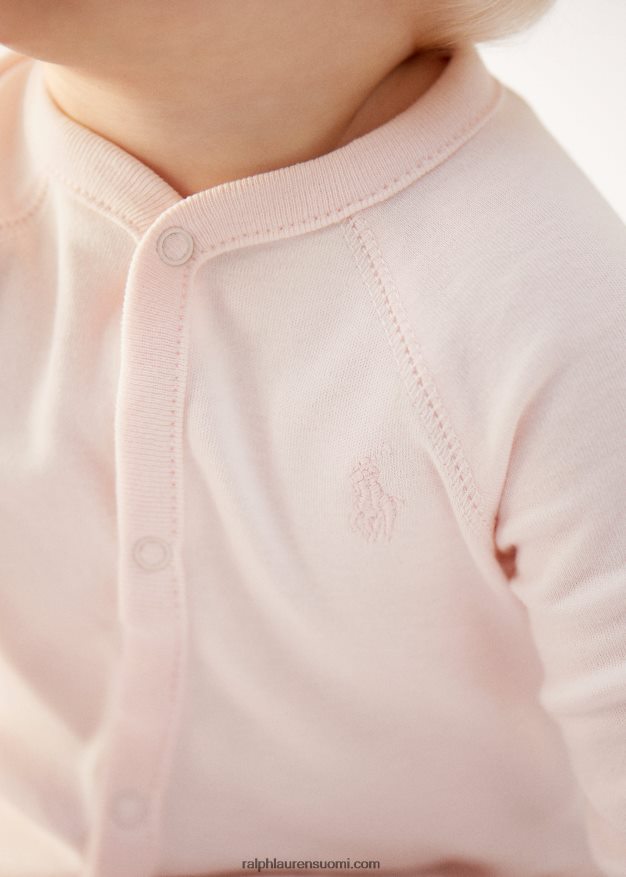 Ralph Lauren vauva luomupuuvillajalkainen haalari 0Z24ZR7717 herkkä pinkki