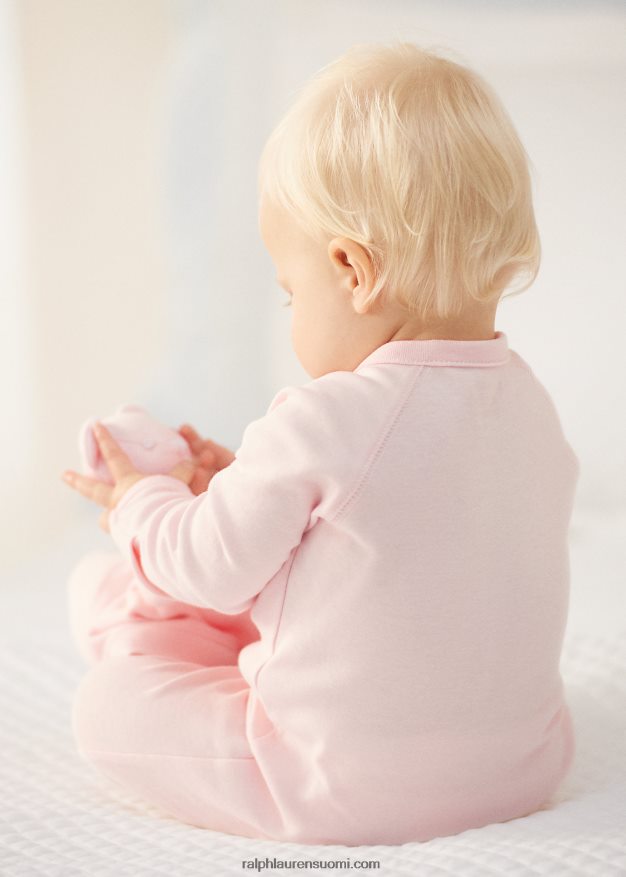 Ralph Lauren vauva luomupuuvillajalkainen haalari 0Z24ZR7717 herkkä pinkki