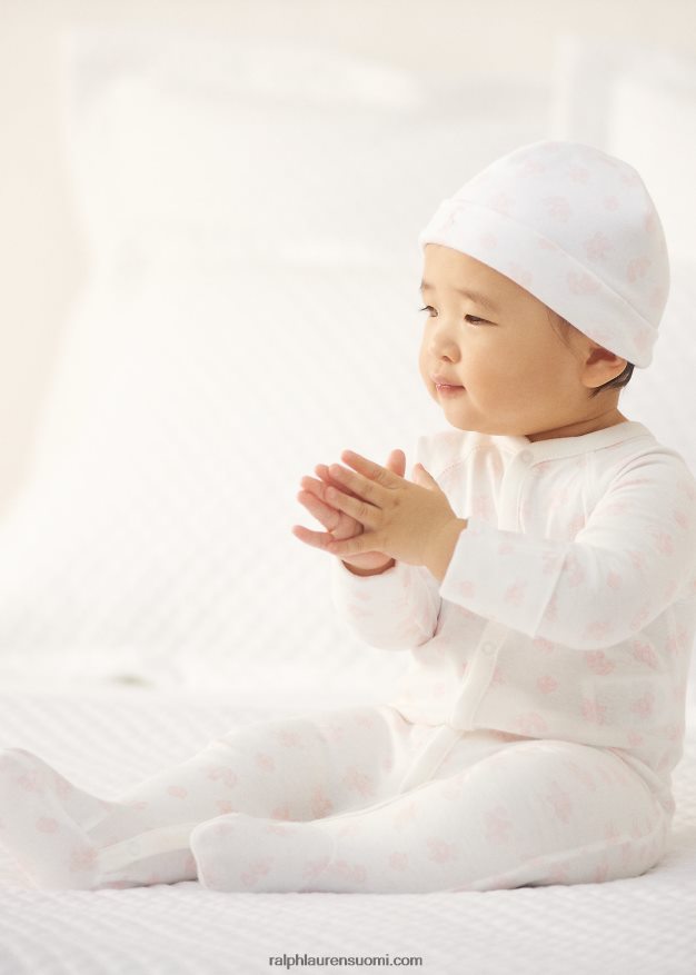 Ralph Lauren vauva luomupuuvillajalkainen haalari 0Z24ZR7729 pinkki multi