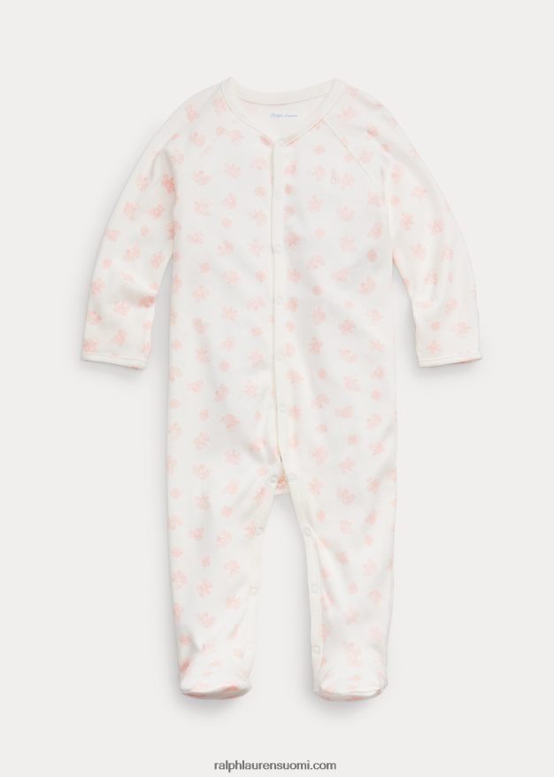 Ralph Lauren vauva luomupuuvillajalkainen haalari 0Z24ZR7729 pinkki multi
