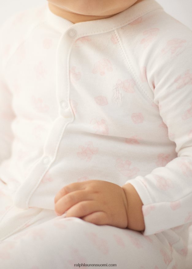 Ralph Lauren vauva luomupuuvillajalkainen haalari 0Z24ZR7729 pinkki multi
