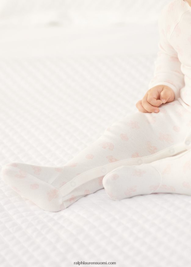 Ralph Lauren vauva luomupuuvillajalkainen haalari 0Z24ZR7729 pinkki multi