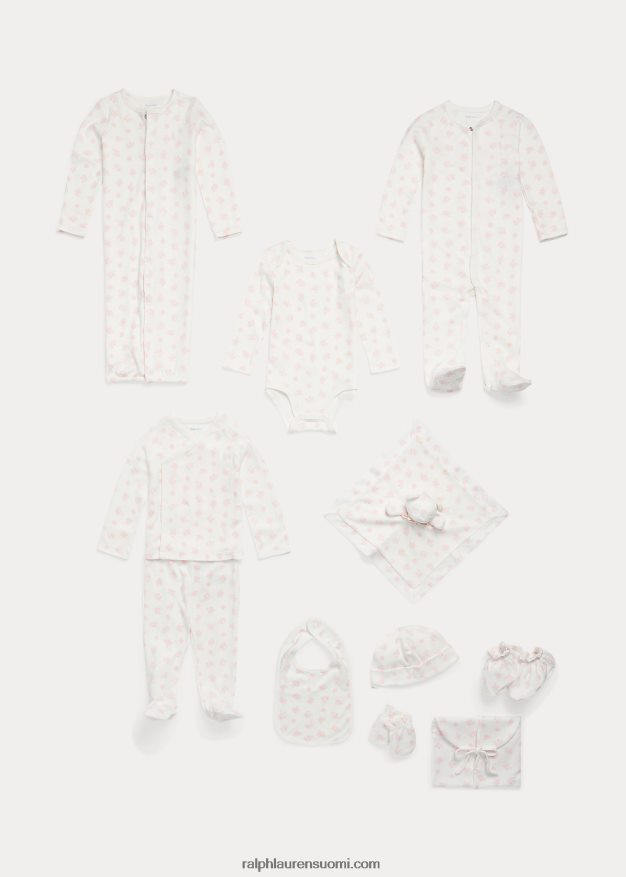 Ralph Lauren vauva luomupuuvillajalkainen haalari 0Z24ZR7729 pinkki multi