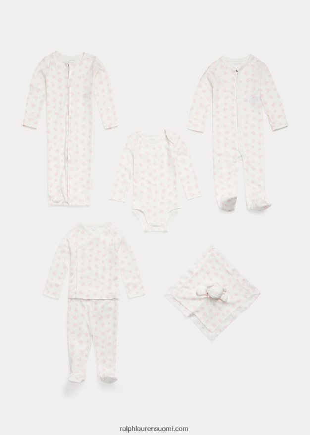 Ralph Lauren vauva luomupuuvillajalkainen haalari 0Z24ZR7729 pinkki multi