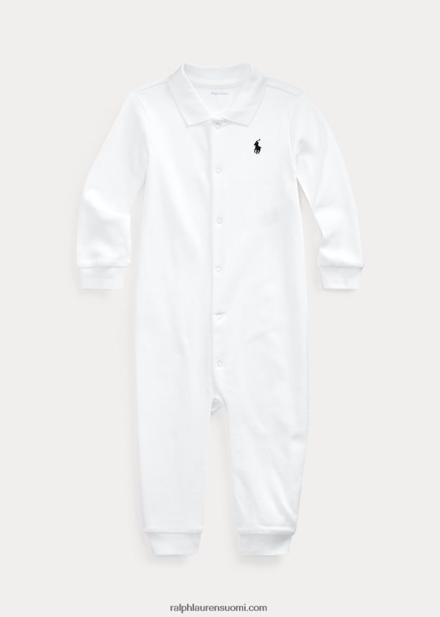 Ralph Lauren vauva pehmeä puuvillainen poolohaalari 0Z24ZR7709 valkoinen
