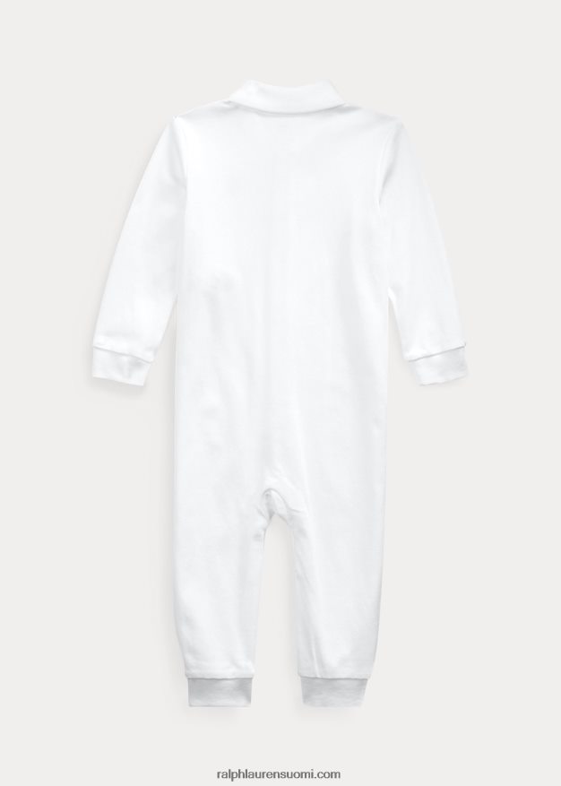 Ralph Lauren vauva pehmeä puuvillainen poolohaalari 0Z24ZR7709 valkoinen