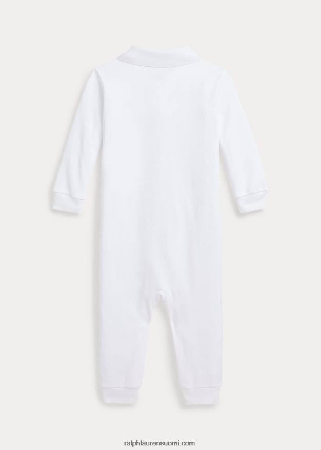 Ralph Lauren vauva pehmeä puuvillainen poolohaalari 0Z24ZR7740 valkoinen