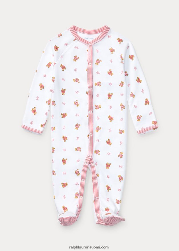 Ralph Lauren vauva poolo bear puuvillajalkainen haalari 0Z24ZR7714 valkoinen multi