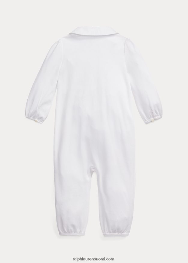 Ralph Lauren vauva puutarha-kirjontapuuvillahaalari 0Z24ZR7745 valkoinen