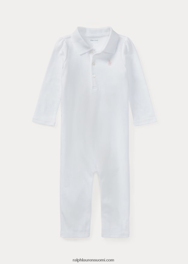 Ralph Lauren vauva puuvilla interlock poolohaalari 0Z24ZR7710 valkoinen