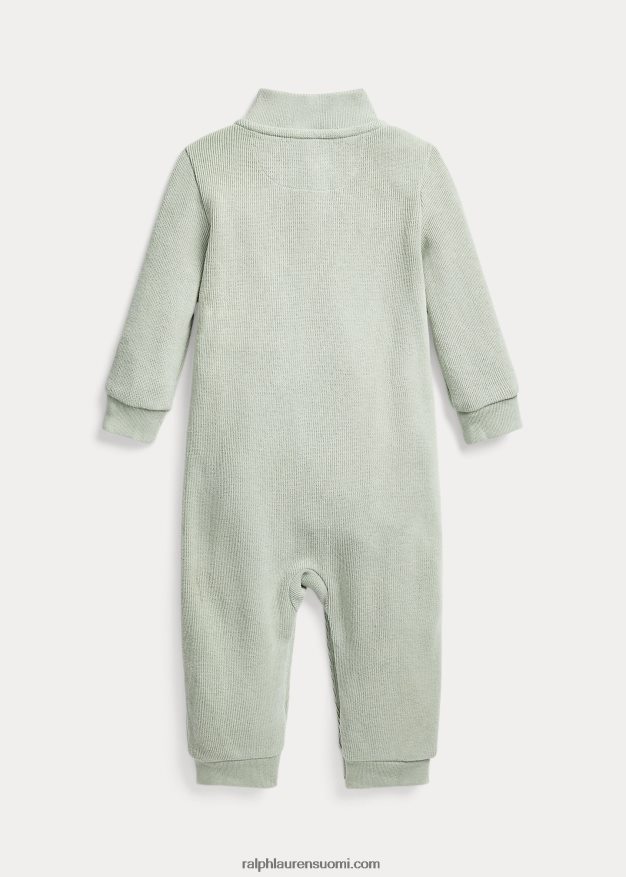 Ralph Lauren vauva puuvillainen haalari ranskalaisella kylkiluulla 0Z24ZR10044 vaaleanvihreä