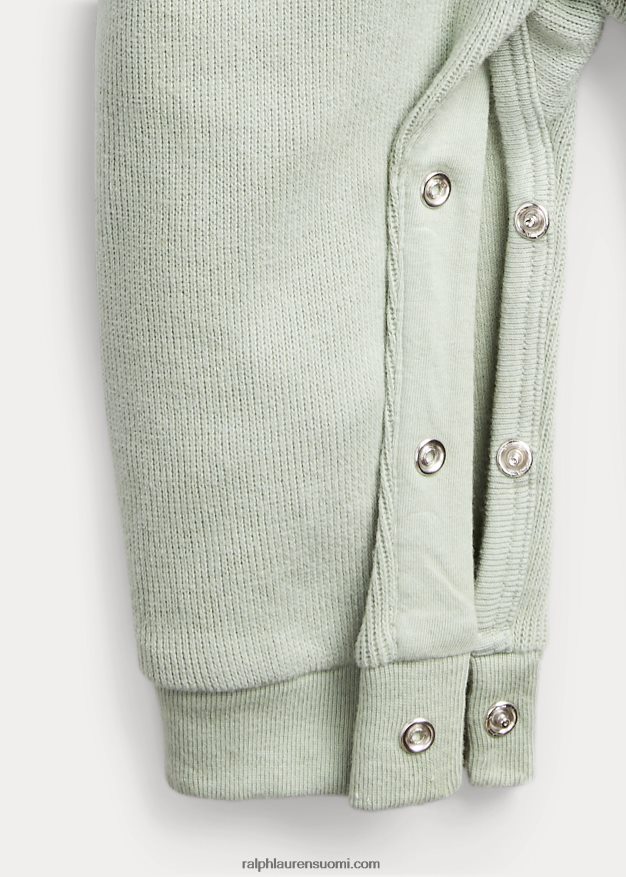 Ralph Lauren vauva puuvillainen haalari ranskalaisella kylkiluulla 0Z24ZR10044 vaaleanvihreä