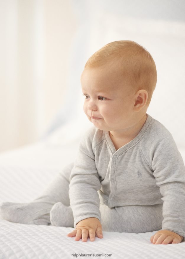 Ralph Lauren vauva puuvillainen interlock-jalkainen haalari 0Z24ZR10013 kvartsi kanerva