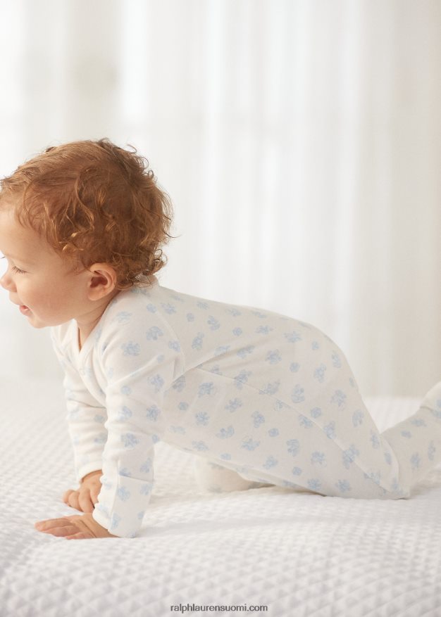 Ralph Lauren vauva puuvillainen interlock-jalkainen haalari 0Z24ZR7722 sininen multi