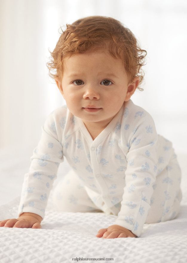 Ralph Lauren vauva puuvillainen interlock-jalkainen haalari 0Z24ZR7722 sininen multi