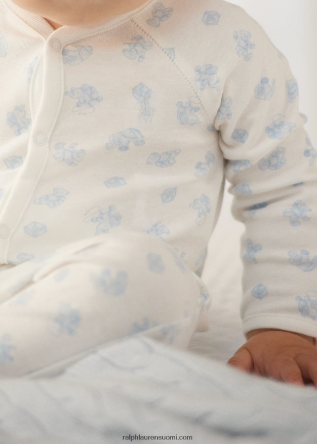 Ralph Lauren vauva puuvillainen interlock-jalkainen haalari 0Z24ZR7722 sininen multi