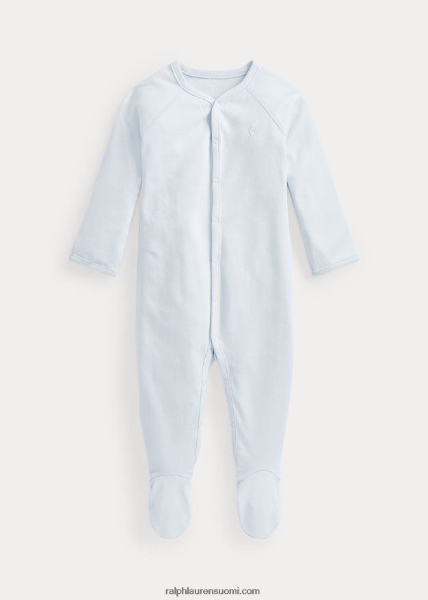 Ralph Lauren vauva puuvillainen interlock-jalkainen haalari 0Z24ZR7726 berylinsininen