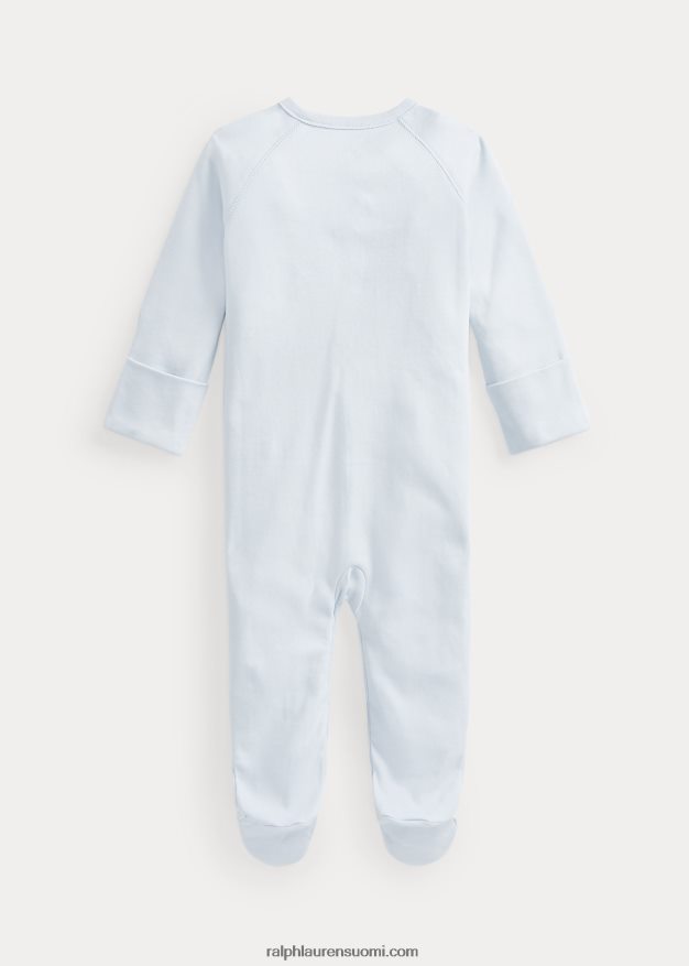 Ralph Lauren vauva puuvillainen interlock-jalkainen haalari 0Z24ZR7726 berylinsininen