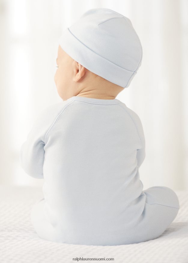 Ralph Lauren vauva puuvillainen interlock-jalkainen haalari 0Z24ZR7726 berylinsininen