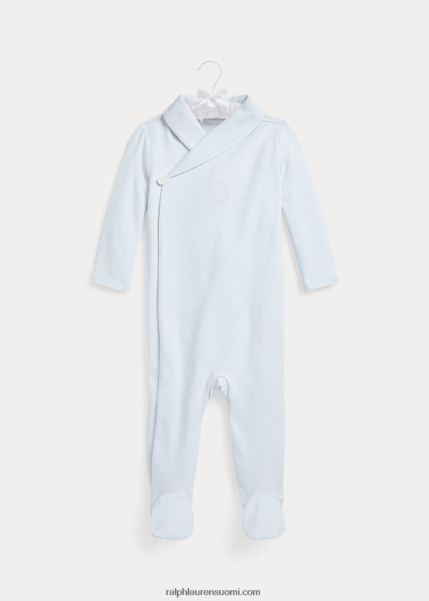 Ralph Lauren vauva puuvillainen interlock-jalkainen haalari 0Z24ZR7752 berylinsininen