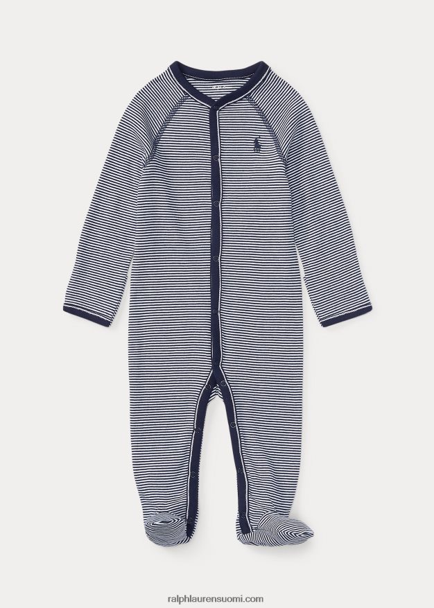 Ralph Lauren vauva raidallinen puuvillajalkainen haalari 0Z24ZR7730 hienostunut navy multi