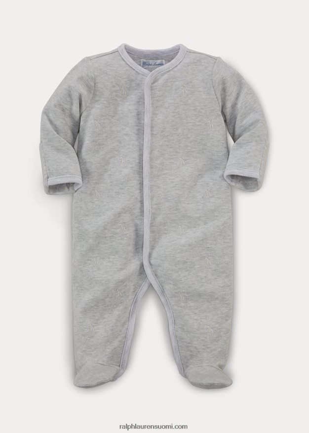 Ralph Lauren vauva tonaalinen pooloponi puuvillajalkainen haalari 0Z24ZR10016 kvartsin harmaa kanerva
