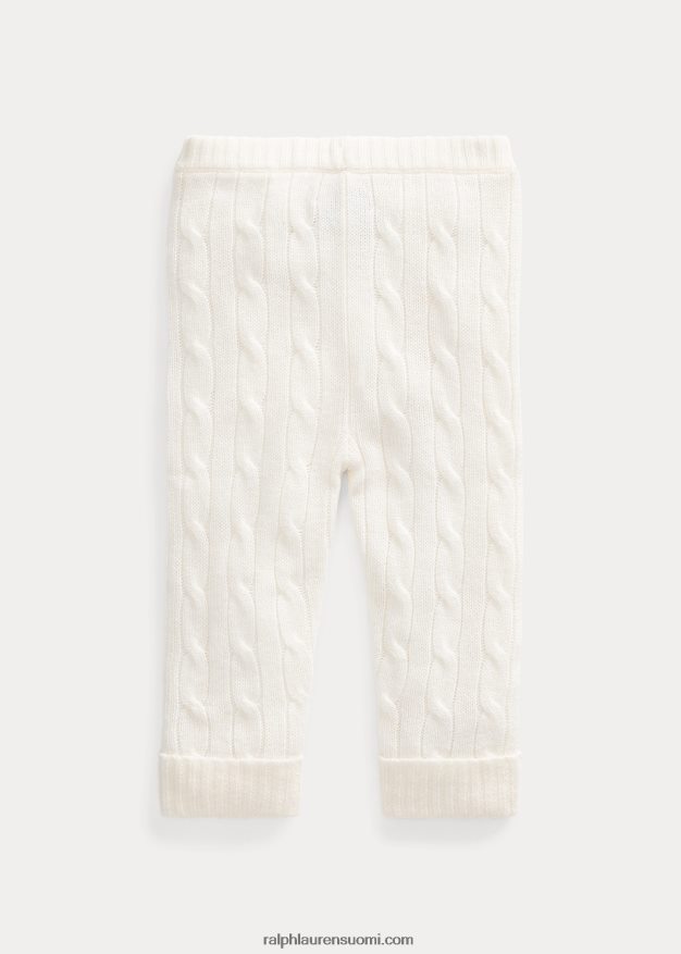 Ralph Lauren vauva kaapelineulotut kashmirhousut 0Z24ZR8296 lämmin valkoinen